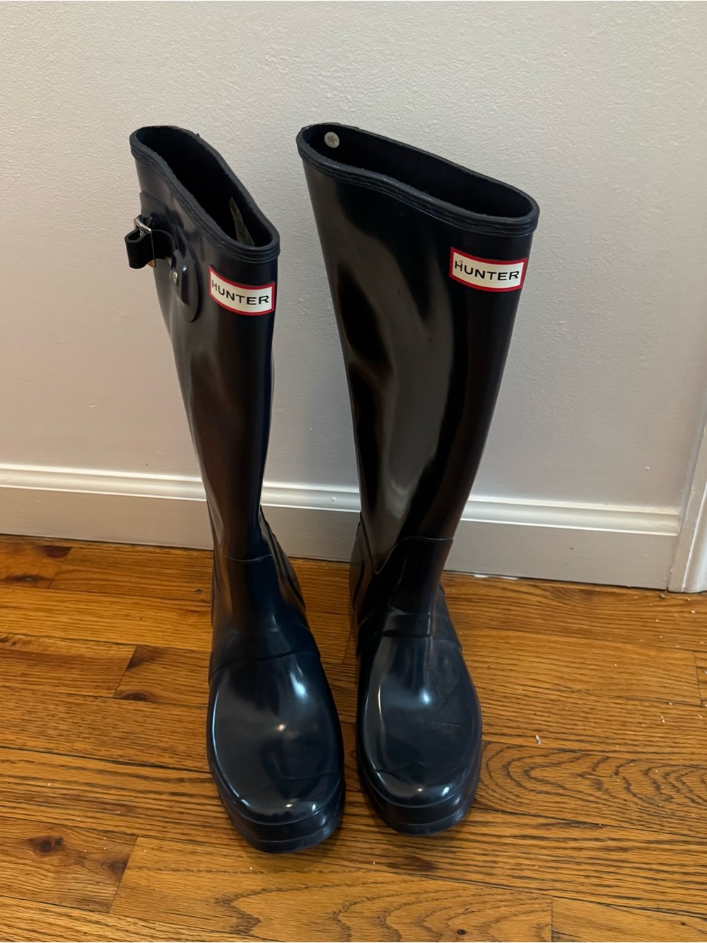 Hunter Tall Rubber Rain Boots in Navy